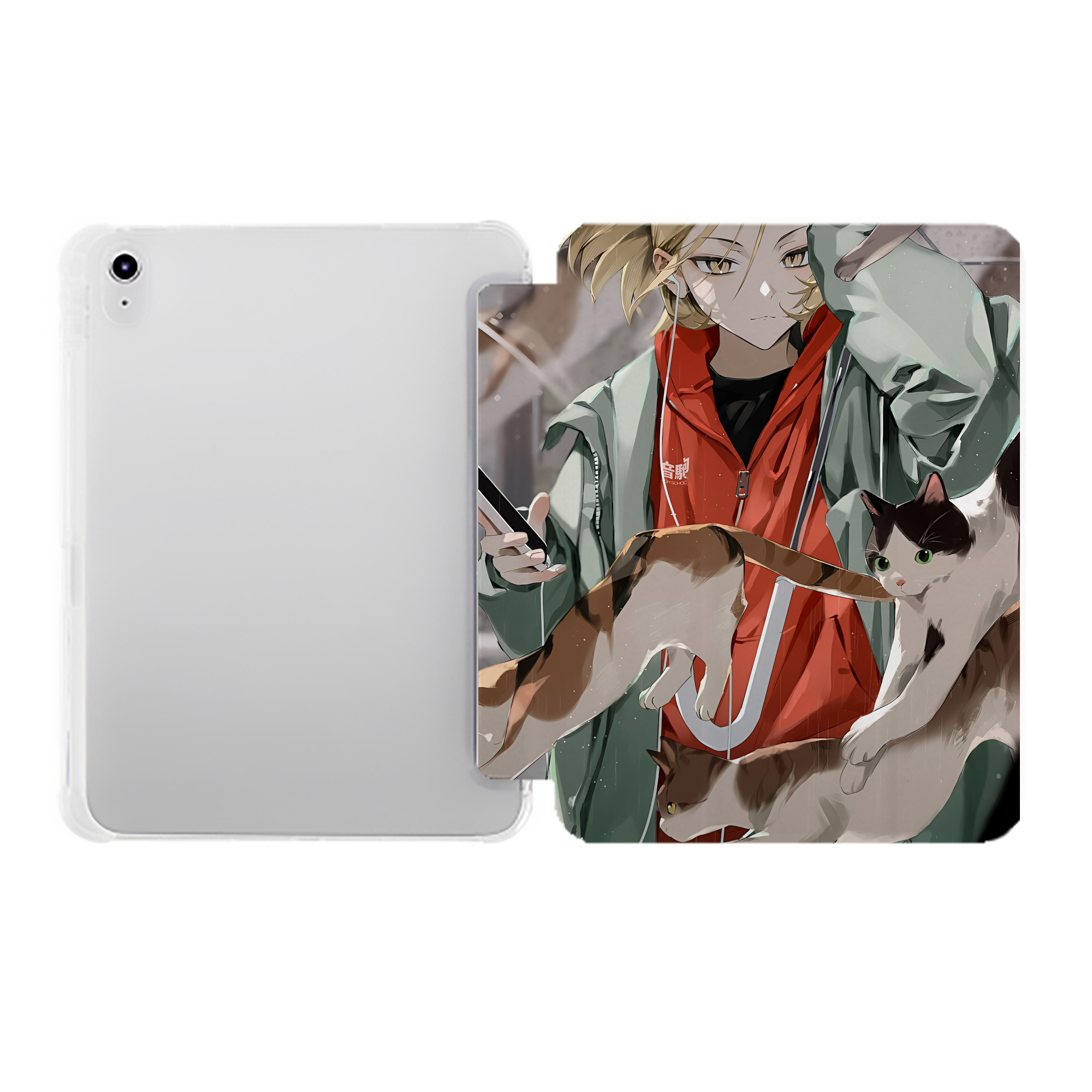 （画像用） ハイキュー!! Haikyu!! IPad ケース ペン収納付き 三つ折りスタンド PUレザー×シリコン 対応機種9.5/10.5/10.9インチ